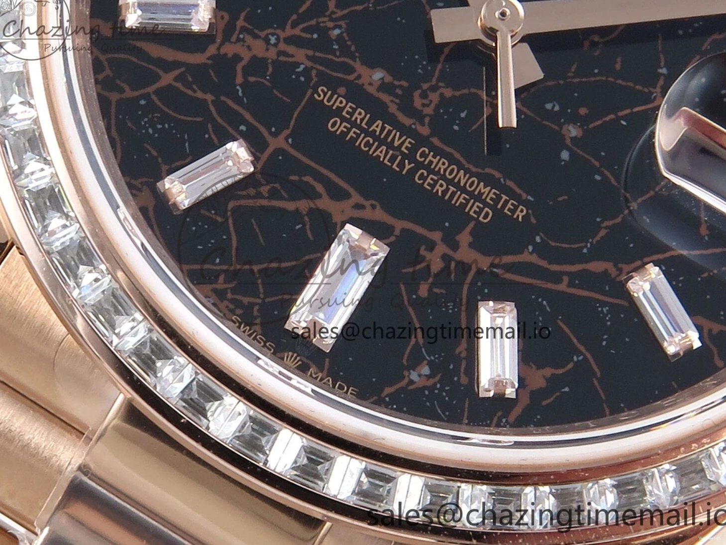 V5 DayDate Slate QF 40 Diamonds Eisenkiesel Weight) 1:1 Bracelet President Dial Bezel Edition on (Gain RG A2836 Best 0205